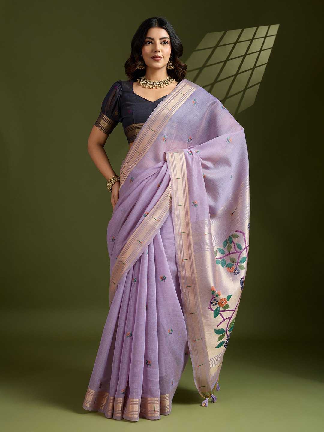 Ynf Soft Cotton KESH532 MUGA COTTON PAITHANI Sarees Wholesale Cotton Sarees Zari Sarees Manufacturer