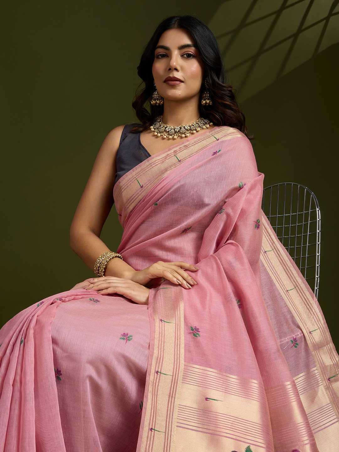 Ynf Soft Cotton KESH532 MUGA COTTON PAITHANI Sarees Wholesale Cotton Sarees Zari Sarees Manufacturer
