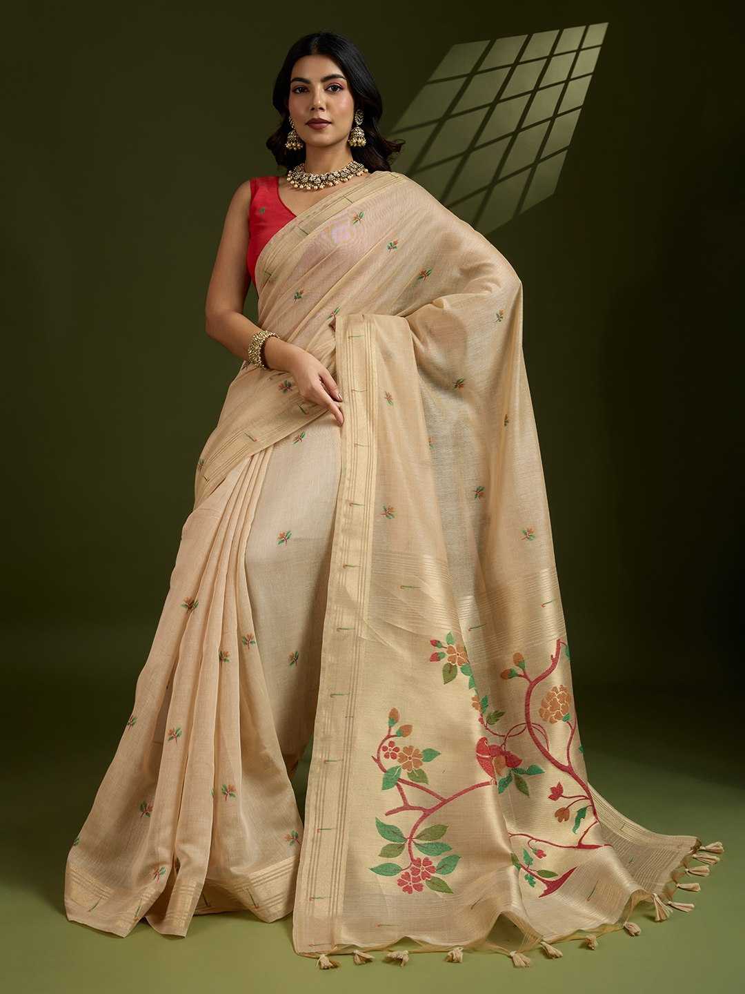 Ynf Soft Cotton KESH532 MUGA COTTON PAITHANI Sarees Wholesale Cotton Sarees Zari Sarees Manufacturer