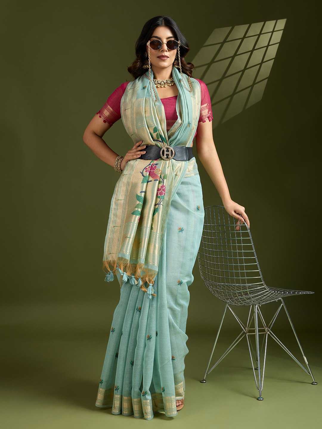 Ynf Soft Cotton KESH532 MUGA COTTON PAITHANI Sarees Wholesale Cotton Sarees Zari Sarees Manufacturer