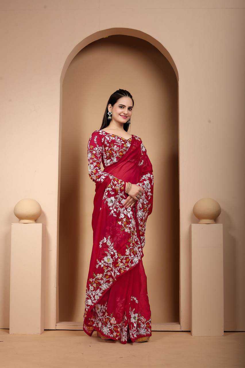 Ynf Tabby Silk Organza RIN188 Sallar Silk Sarees Wedding Collections Wholesale Embroidered Silk Sarees Sangeet Outfits Manufacturer