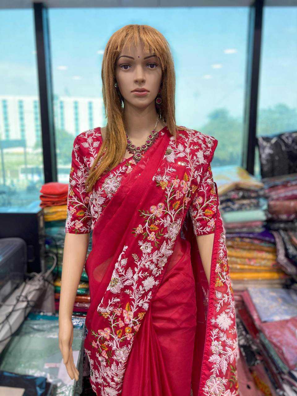 Ynf Tabby Silk Organza RIN188 Sallar Silk Sarees Wedding Collections Wholesale Embroidered Silk Sarees Sangeet Outfits Manufacturer
