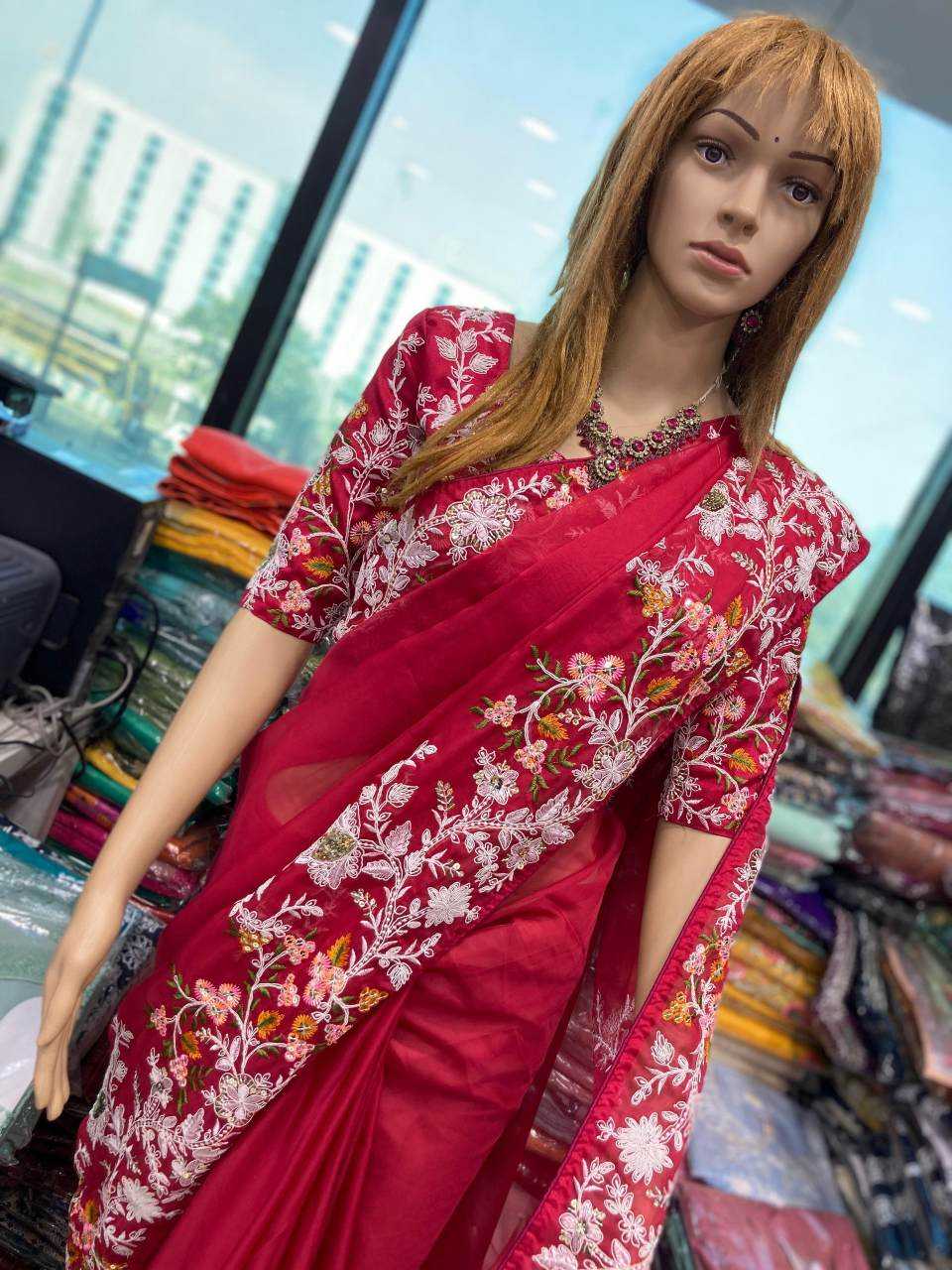Ynf Tabby Silk Organza RIN188 Sallar Silk Sarees Wedding Collections Wholesale Embroidered Silk Sarees Sangeet Outfits Manufacturer