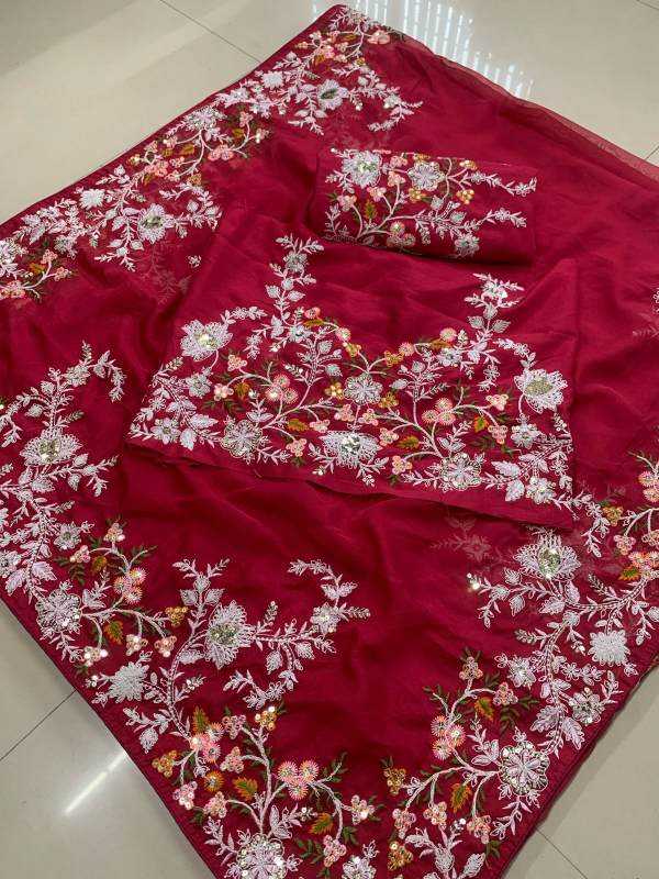 Ynf Tabby Silk Organza RIN188 Sallar Silk Sarees Wedding Collections Wholesale Embroidered Silk Sarees Sangeet Outfits Manufacturer