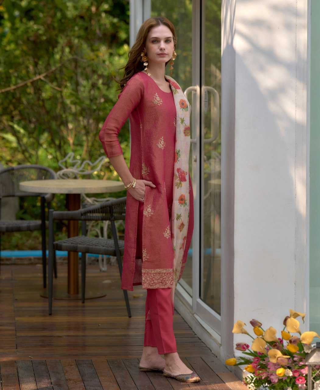 Ynf Tissue Silk KESH507 AHLIYA Kurti Wholesale Embroidered Kurtis Kurti With Pants Manufacturer