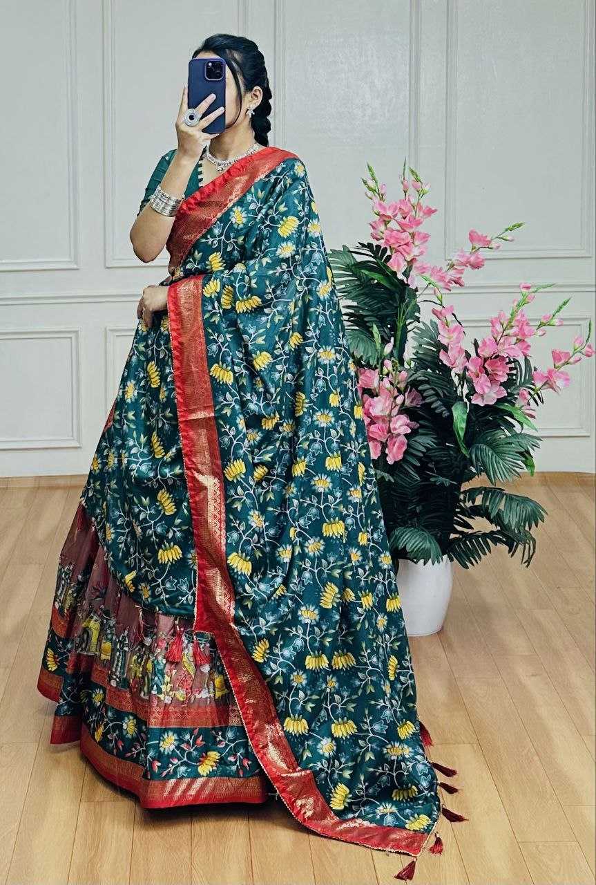 Ynf Tussar Silk KESH511 FLOWER Lehengas Festive Collections Wholesale Kalamkari Lehenga Navratri Chaniya Choli Manufacturer
