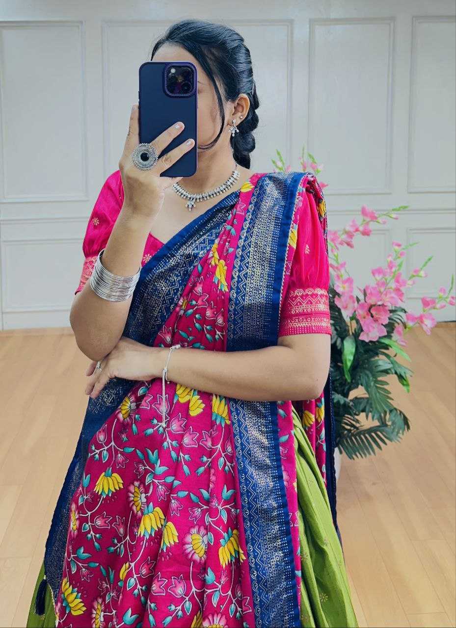 Ynf Tussar Silk KESH511 FLOWER Lehengas Festive Collections Wholesale Kalamkari Lehenga Navratri Chaniya Choli Manufacturer