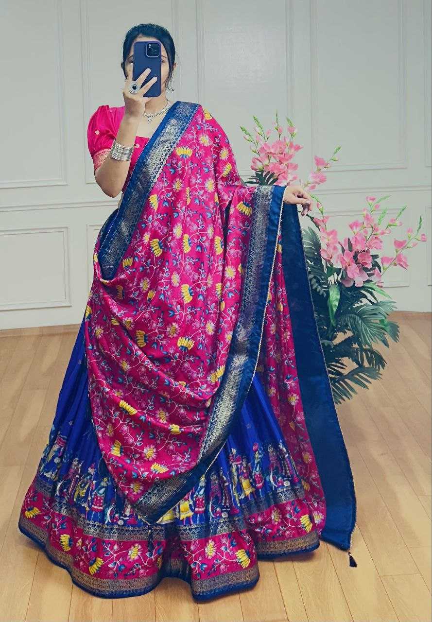 Ynf Tussar Silk KESH511 FLOWER Lehengas Festive Collections Wholesale Kalamkari Lehenga Navratri Chaniya Choli Manufacturer