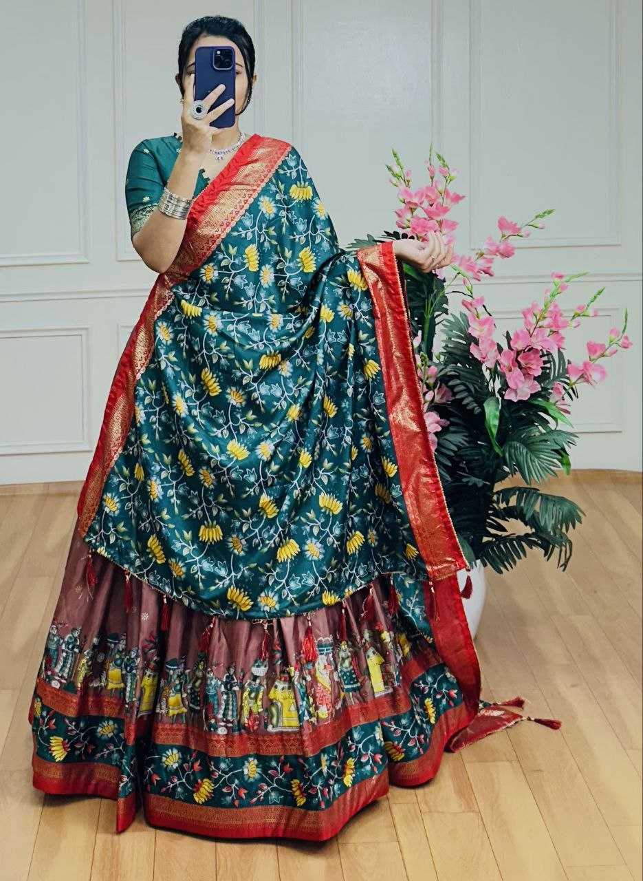 Ynf Tussar Silk KESH511 FLOWER Lehengas Festive Collections Wholesale Kalamkari Lehenga Navratri Chaniya Choli Manufacturer