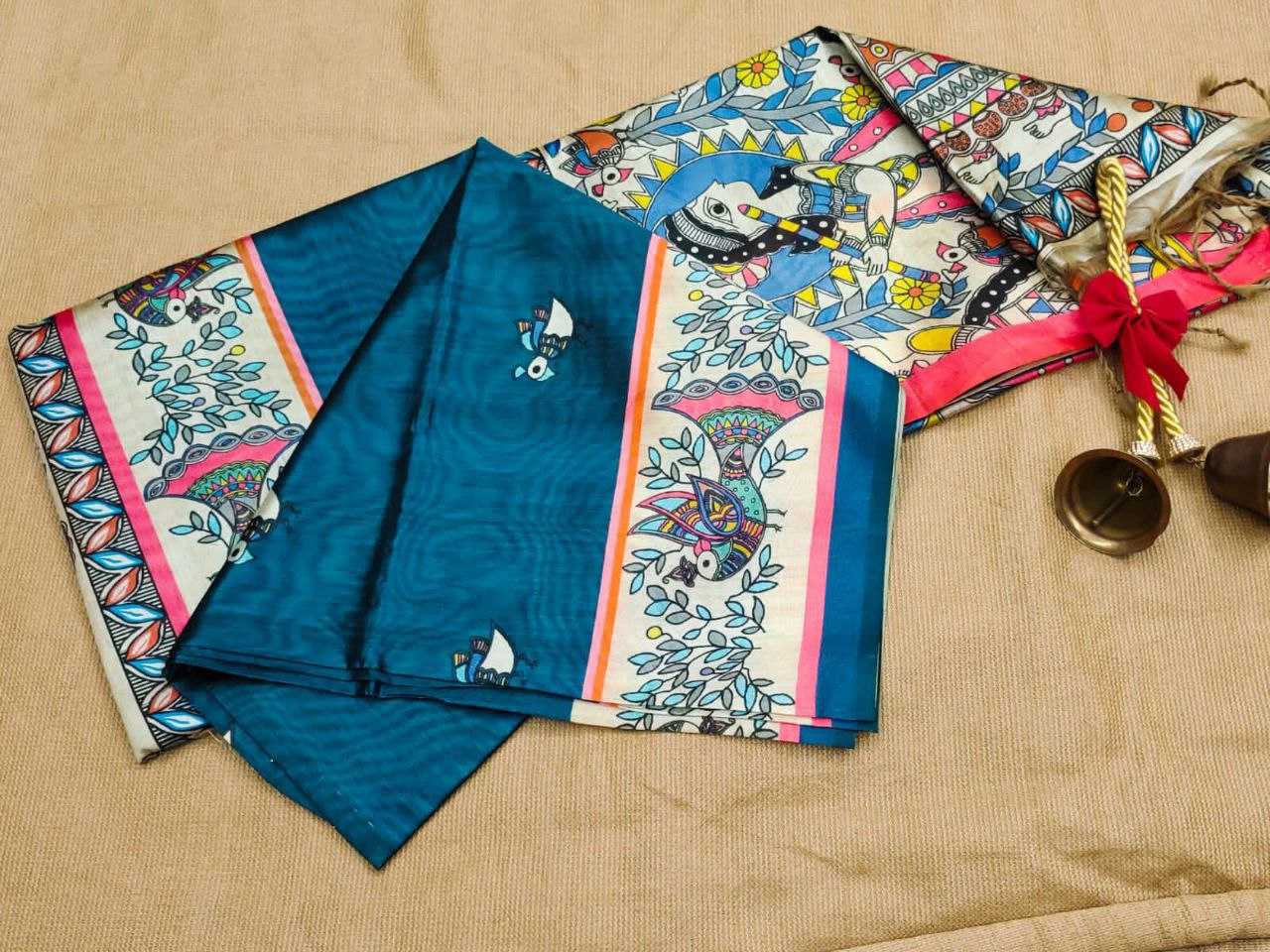 Ynf Tussar Silk KESH532 YOGITA MADHUBANI Sarees Wholesale Designer Sarees Madhubani Sarees Tussar Sarees Manufacturer