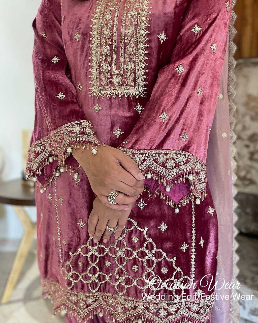Ynf Velvet KESH499 828 Suits & Dresses Wholesale Velvet Suits Embroidery Suits Party wear suits Manufacturer