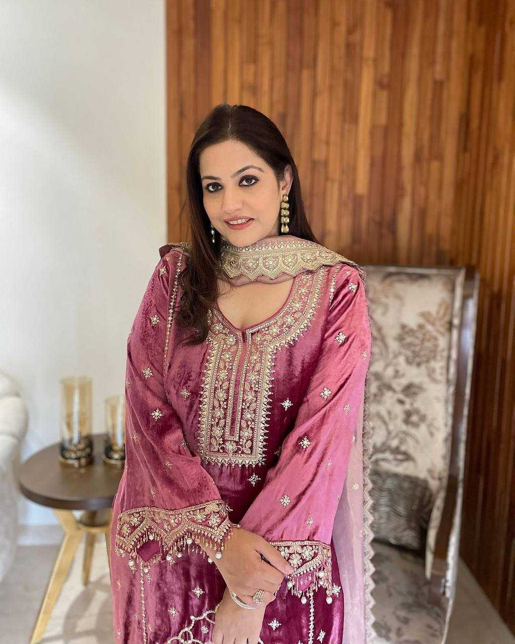 Ynf Velvet KESH499 828 Suits & Dresses Wholesale Velvet Suits Embroidery Suits Party wear suits Manufacturer