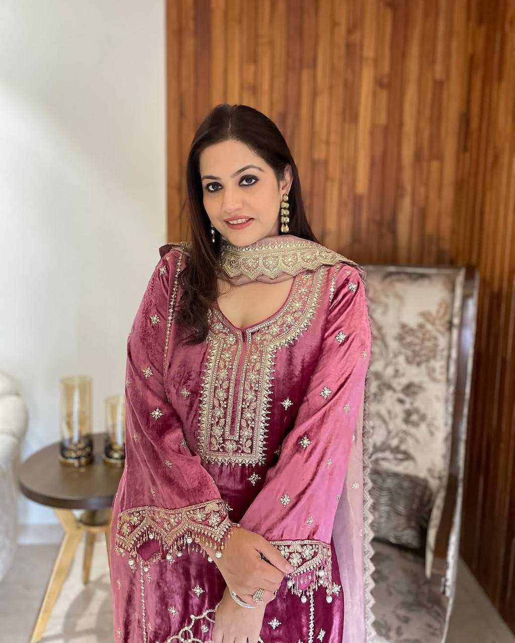 Ynf Velvet KESH499 828 Suits & Dresses Wholesale Velvet Suits Embroidery Suits Party wear suits Manufacturer