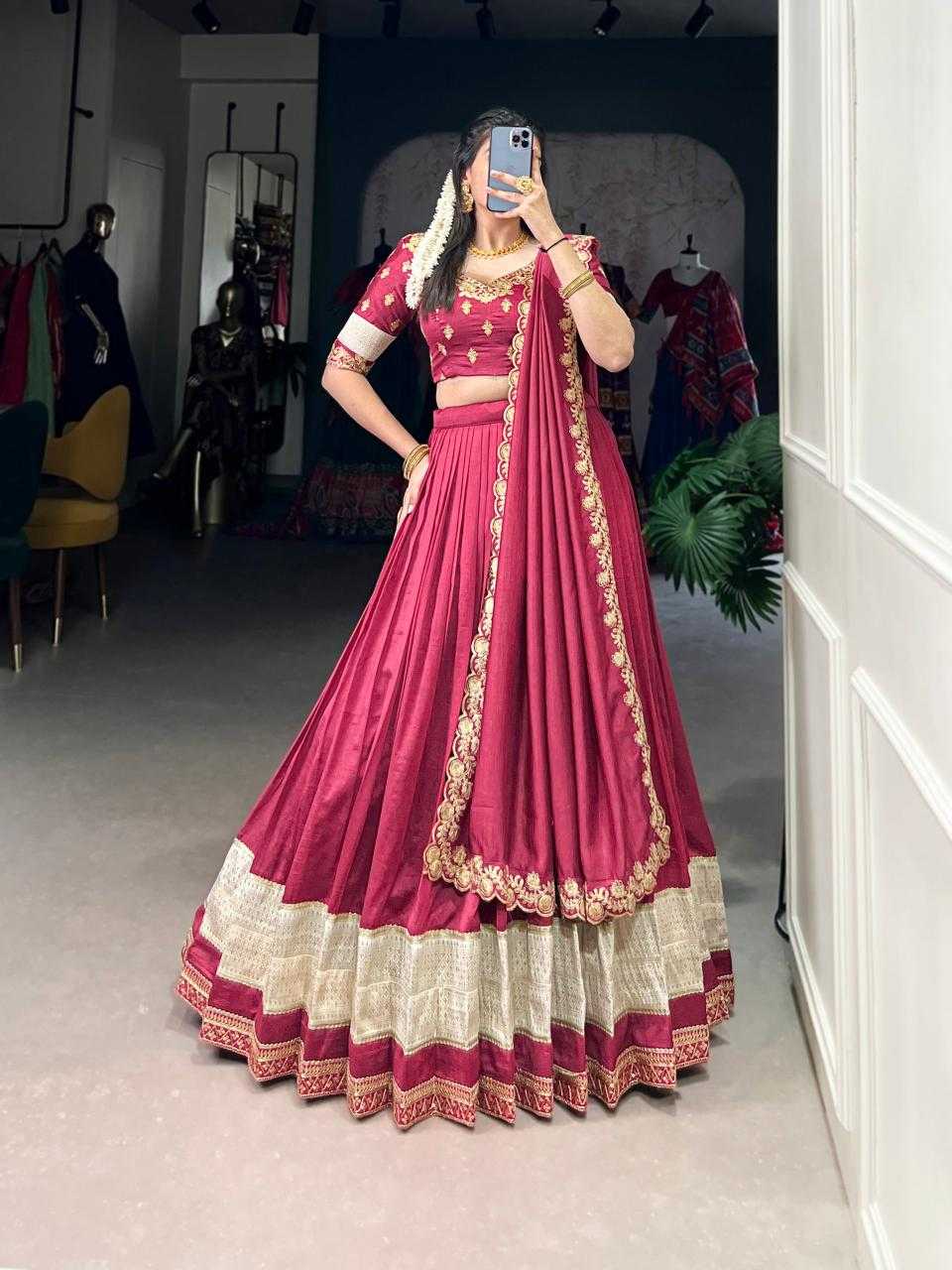 Ynf Vichitra Silk KESH134 2049 Lehengas Festive Collections Wholesale Silk Lehenga Zari Work Lehenga Onam Collections Manufacturer