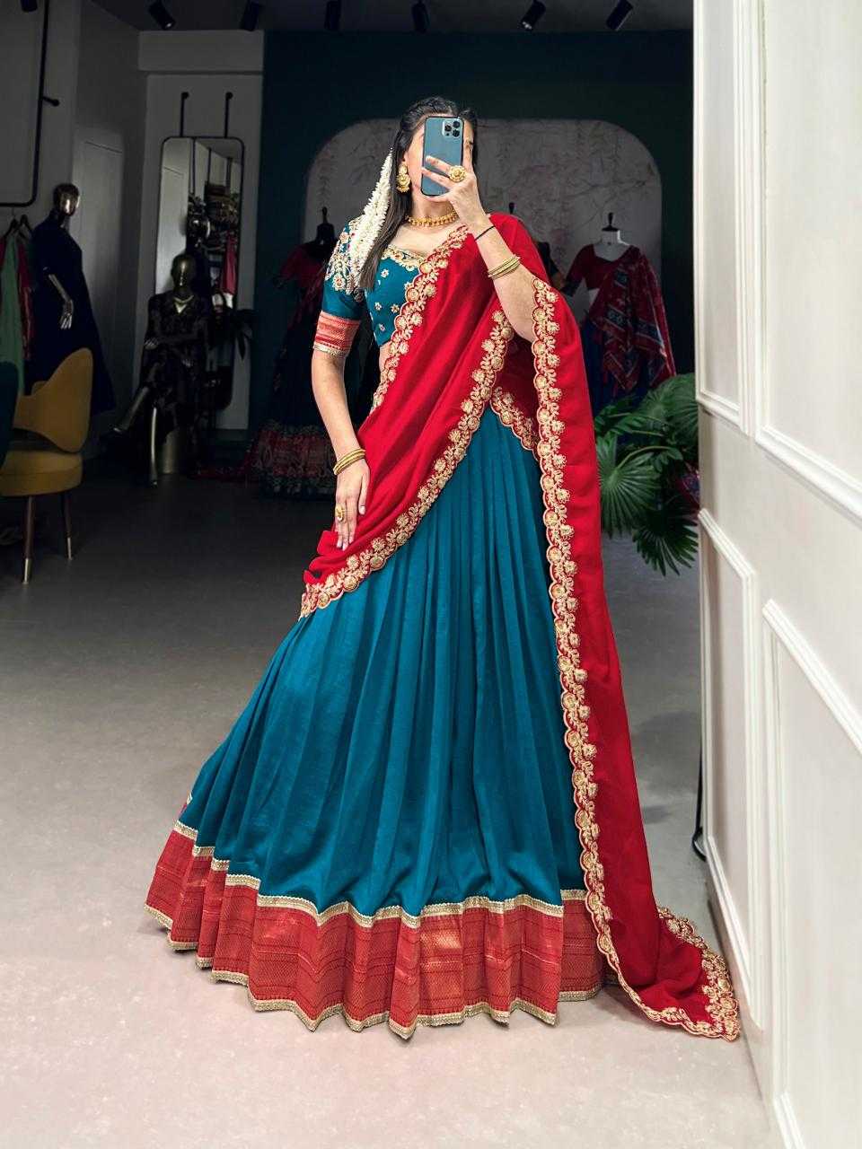 Ynf Vichitra Silk KESH134 2049 Lehengas Festive Collections Wholesale Silk Lehenga Zari Work Lehenga Onam Collections Manufacturer