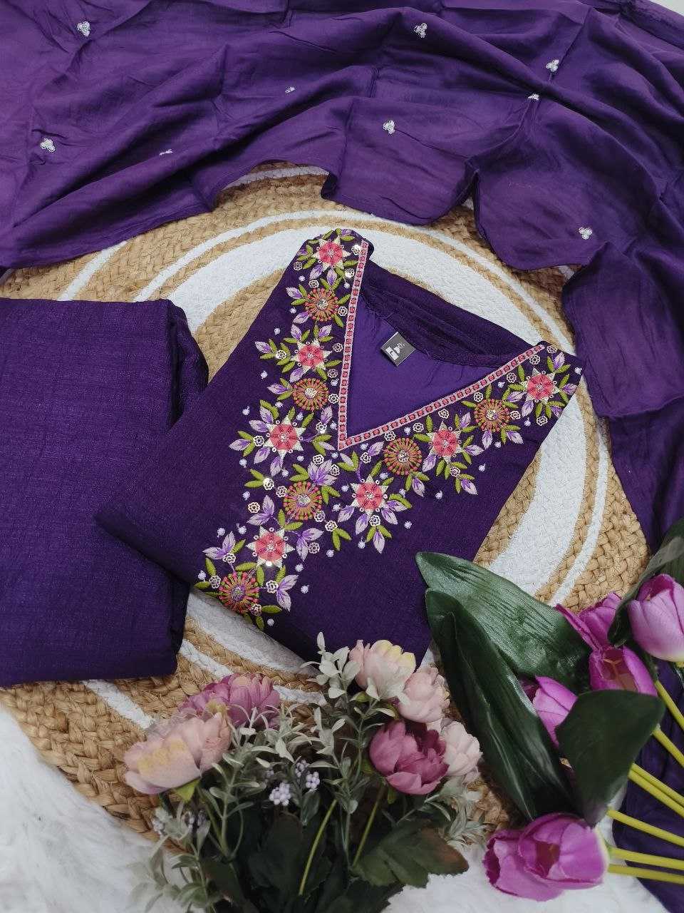 Ynf Vichitra Silk KESH529 RIVA Suits & Dresses Wedding Collections Festive Collections Wholesale Embroidery Suits Ladies Silk Suit Wedding Outfits Manufacturer