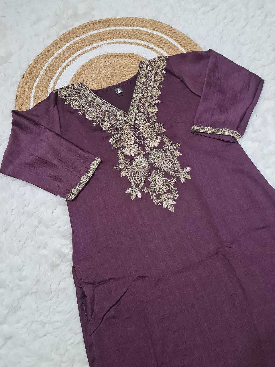 Ynf Vichitra Silk KESH529 ZARA Kurti Wholesale Casual Kurtis Festive Kurtis Party Wear Kurtis Embroidered Kurtis Manufacturer