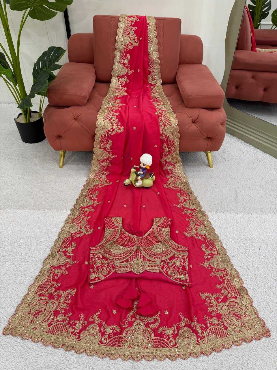 Ynf Vichitra Silk RIN133 600 Sarees Wholesale Party Wear Sarees Fancy Sarees Embroidered Sarees Manufacturer