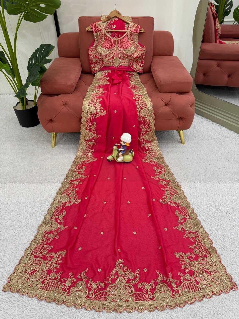 Ynf Vichitra Silk RIN133 600 Sarees Wholesale Party Wear Sarees Fancy Sarees Embroidered Sarees Manufacturer