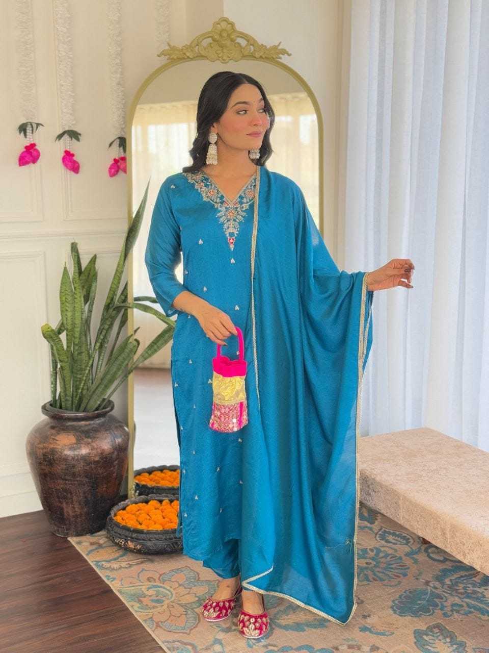 Ynf Vichitra Silk RIN222 200 Kurti Wholesale Designer Kurtis Embroidered Kurtis Silk Kurtis Manufacturer