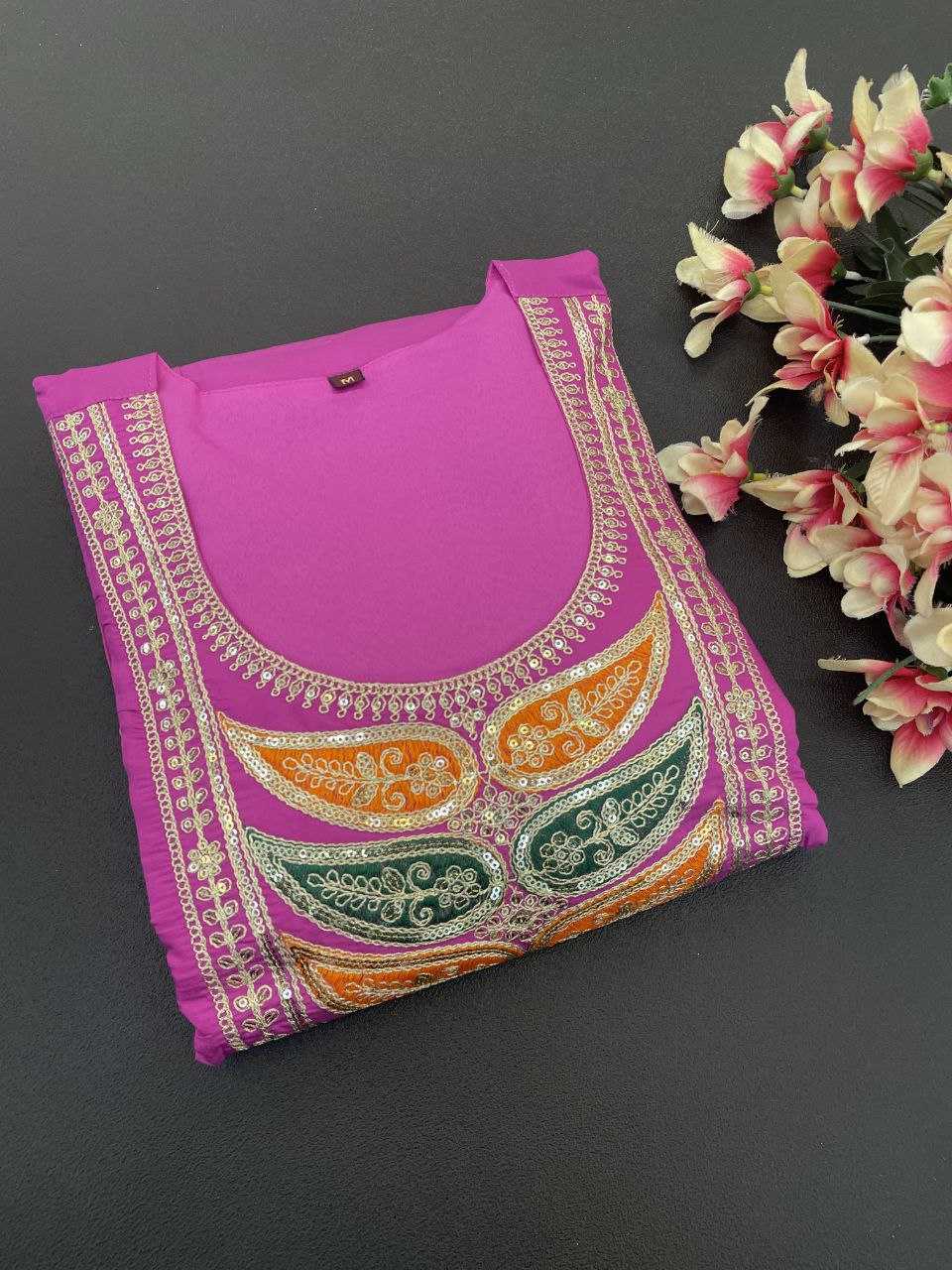 Ynf Viscose Chanderi KESH529 AVNI Suits & Dresses Wedding Collections Festive Collections Wholesale Embroidery Suits Chanderi Suit Wedding Outfits Manufacturer