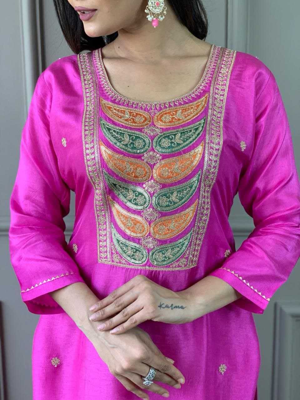 Ynf Viscose Chanderi KESH529 AVNI Suits & Dresses Wedding Collections Festive Collections Wholesale Embroidery Suits Chanderi Suit Wedding Outfits Manufacturer
