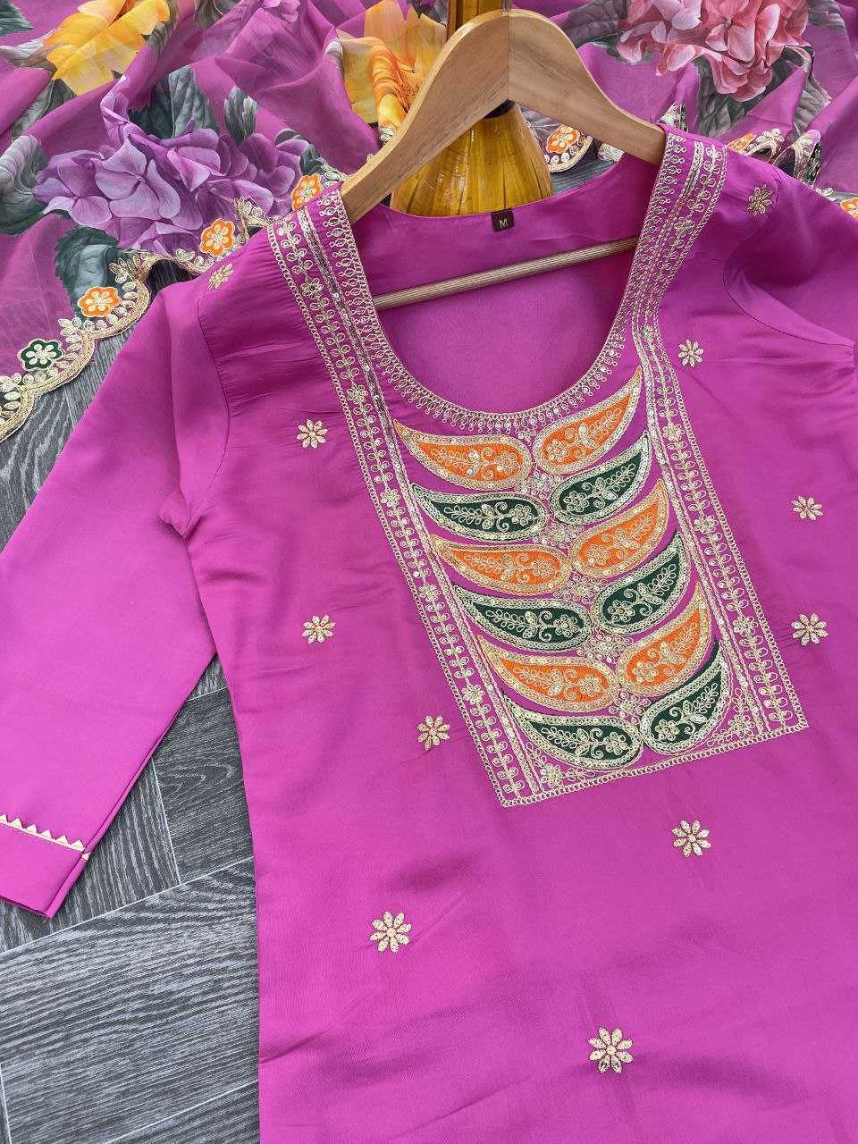 Ynf Viscose Chanderi KESH529 AVNI Suits & Dresses Wedding Collections Festive Collections Wholesale Embroidery Suits Chanderi Suit Wedding Outfits Manufacturer