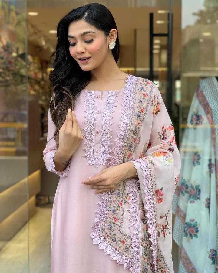 Ynf Viscose Chanderi KESH529 ESHA Suits & Dresses Wedding Collections Festive Collections Wholesale Embroidery Suits Chanderi Suit Wedding Outfits Manufacturer