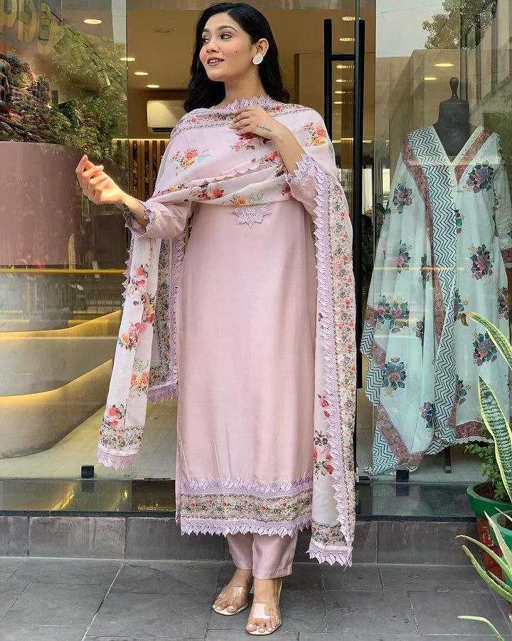Ynf Viscose Chanderi KESH529 ESHA Suits & Dresses Wedding Collections Festive Collections Wholesale Embroidery Suits Chanderi Suit Wedding Outfits Manufacturer