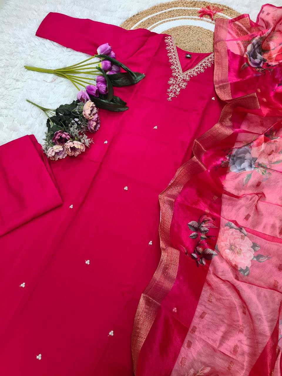 Ynf Viscose Chanderi KESH529 MEERA Suits & Dresses Wedding Collections Festive Collections Wholesale Chanderi Suit Embroidered Suits Wedding Outfits Manufacturer