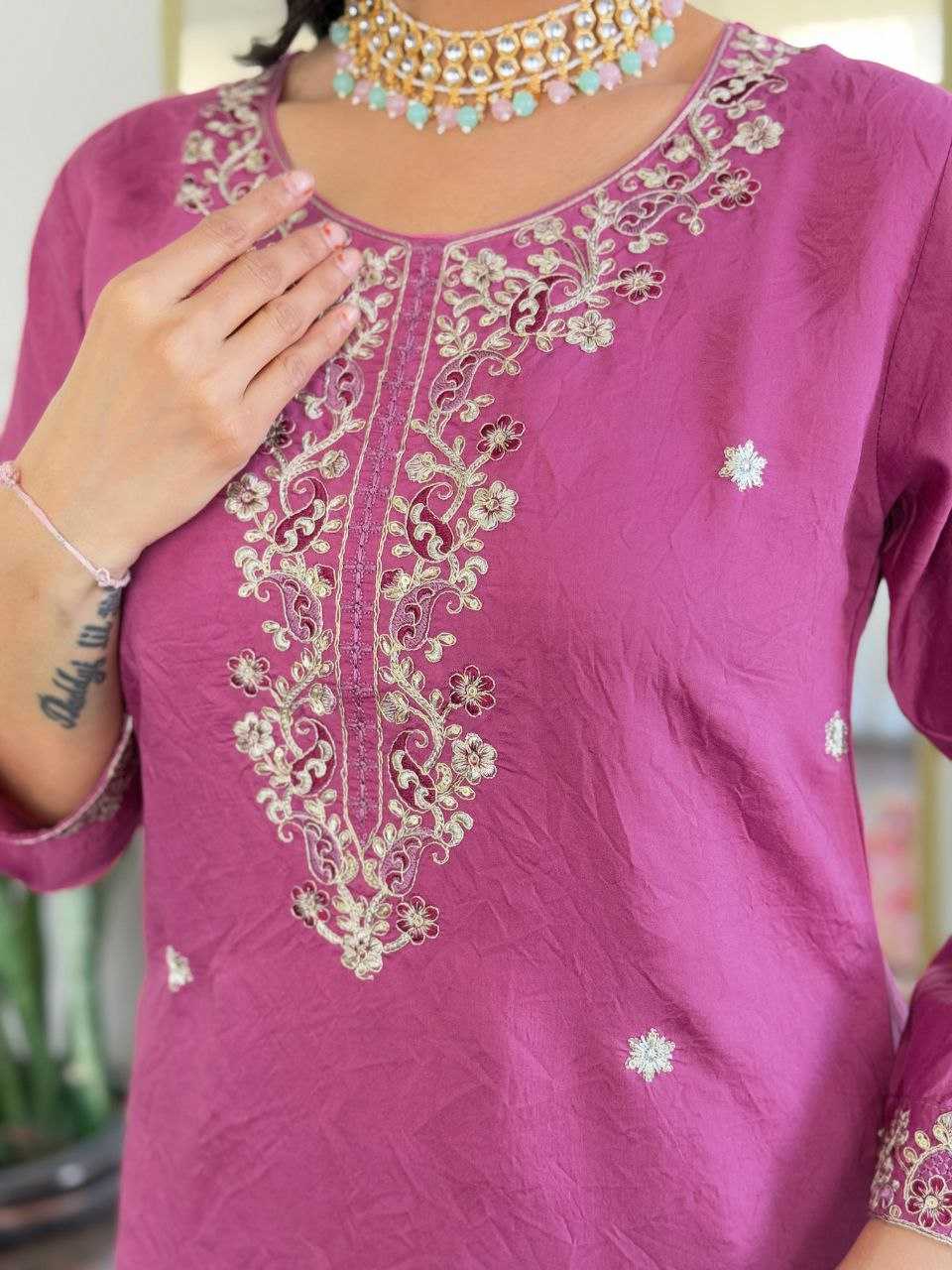 Ynf Viscose Chanderi KESH529 NIRVANA Suits & Dresses Wedding Collections Festive Collections Wholesale Embroidery Suits Chanderi Suit Wedding Outfits Manufacturer