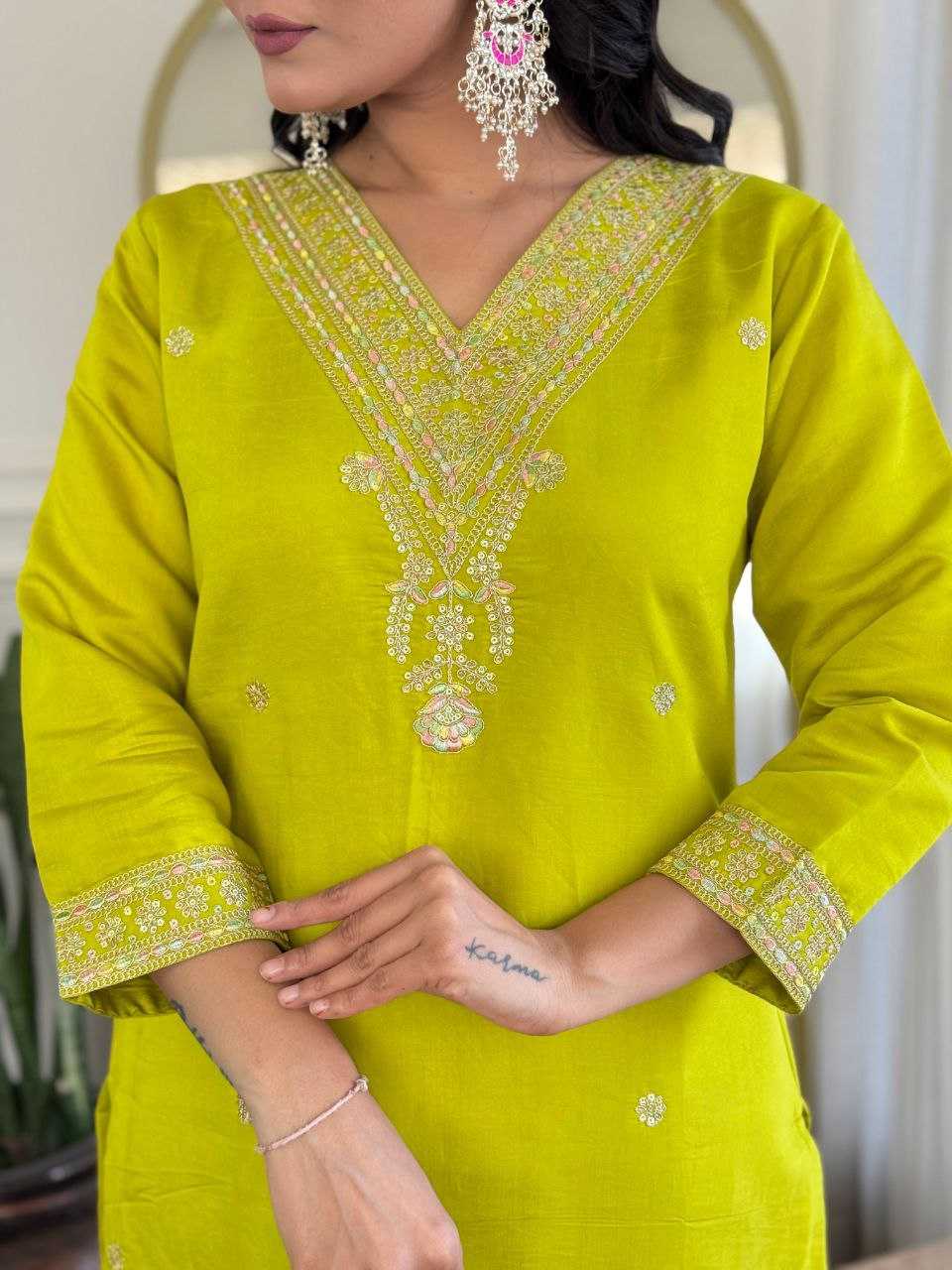 Ynf Viscose Chanderi KESH529 PALLAVI Suits & Dresses Wedding Collections Festive Collections Wholesale Embroidery Suits Chanderi Suit Wedding Outfits Manufacturer