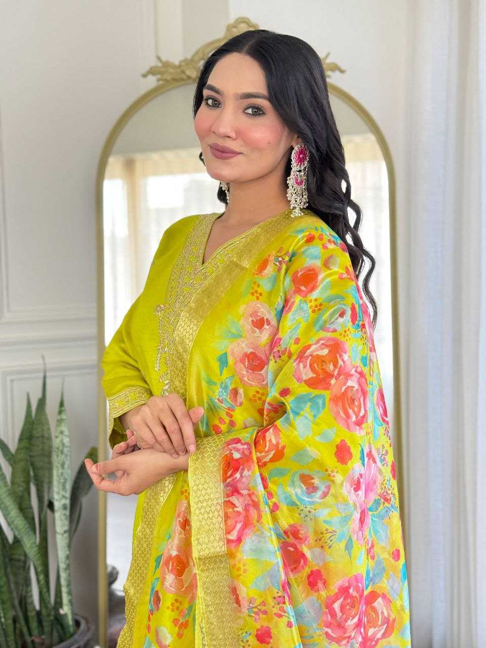 Ynf Viscose Chanderi KESH529 PALLAVI Suits & Dresses Wedding Collections Festive Collections Wholesale Embroidery Suits Chanderi Suit Wedding Outfits Manufacturer