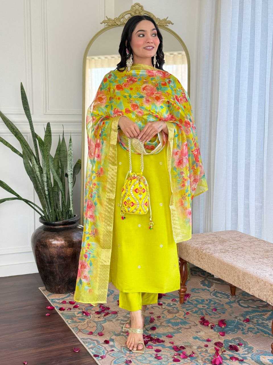 Ynf Viscose Chanderi KESH529 PALLAVI Suits & Dresses Wedding Collections Festive Collections Wholesale Embroidery Suits Chanderi Suit Wedding Outfits Manufacturer