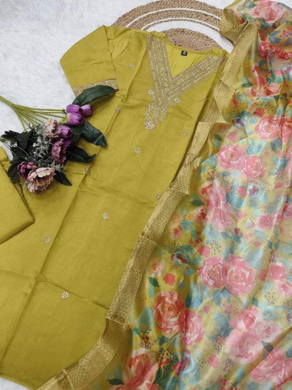 Ynf Viscose Chanderi KESH529 PALLAVI Suits & Dresses Wedding Collections Festive Collections Wholesale Embroidery Suits Chanderi Suit Wedding Outfits Manufacturer