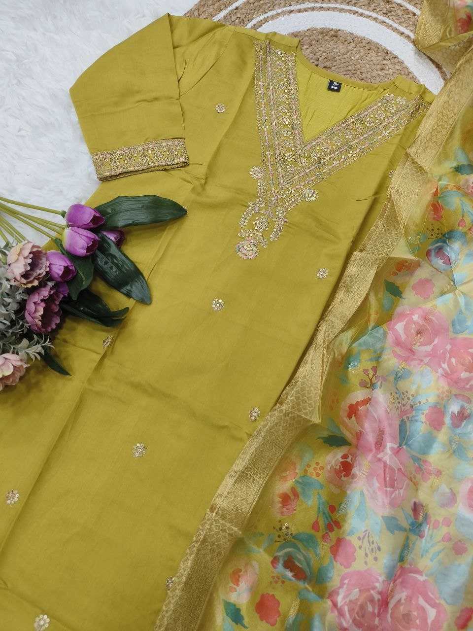 Ynf Viscose Chanderi KESH529 PALLAVI Suits & Dresses Wedding Collections Festive Collections Wholesale Embroidery Suits Chanderi Suit Wedding Outfits Manufacturer