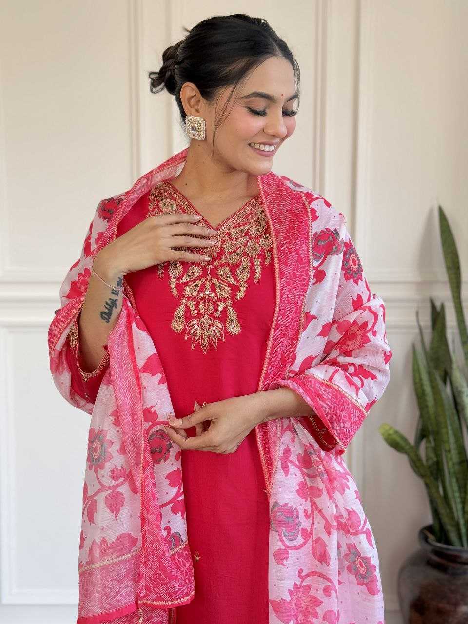 Ynf Viscose Chanderi KESH529 POOJA Suits & Dresses Wedding Collections Festive Collections Wholesale Embroidery Suits Chanderi Suit Wedding Outfits Manufacturer