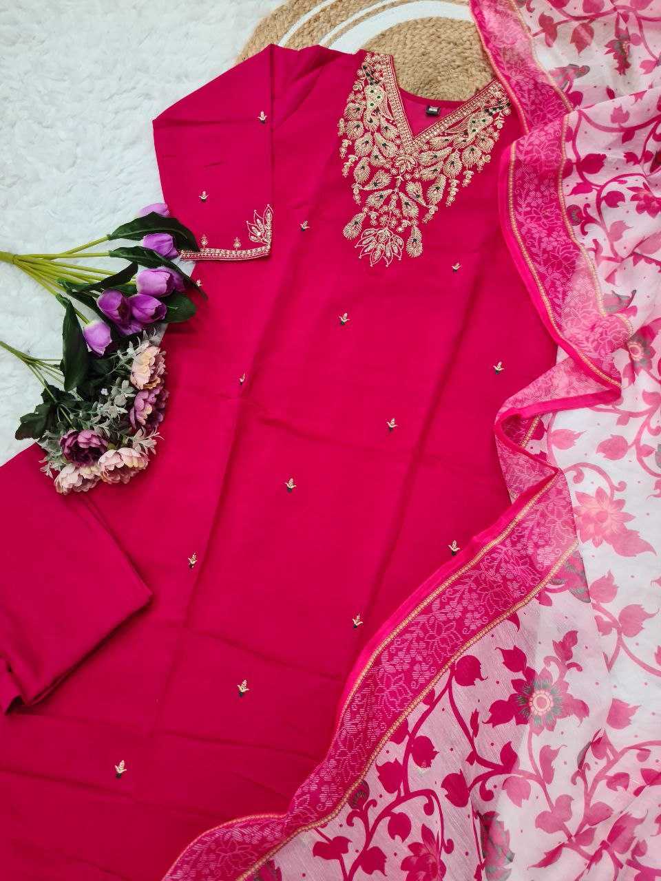Ynf Viscose Chanderi KESH529 POOJA Suits & Dresses Wedding Collections Festive Collections Wholesale Embroidery Suits Chanderi Suit Wedding Outfits Manufacturer
