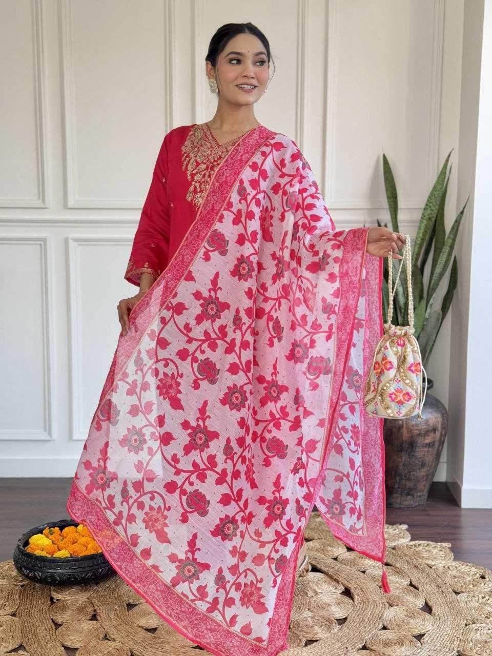 Ynf Viscose Chanderi KESH529 POOJA Suits & Dresses Wedding Collections Festive Collections Wholesale Embroidery Suits Chanderi Suit Wedding Outfits Manufacturer