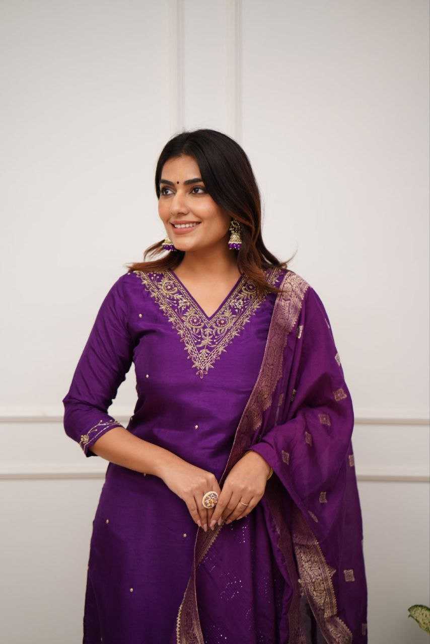 Ynf Viscose Chanderi KESH529 RAKSHITA Suits & Dresses Wedding Collections Festive Collections Wholesale Embroidery Suits Chanderi Suit Wedding Outfits Manufacturer