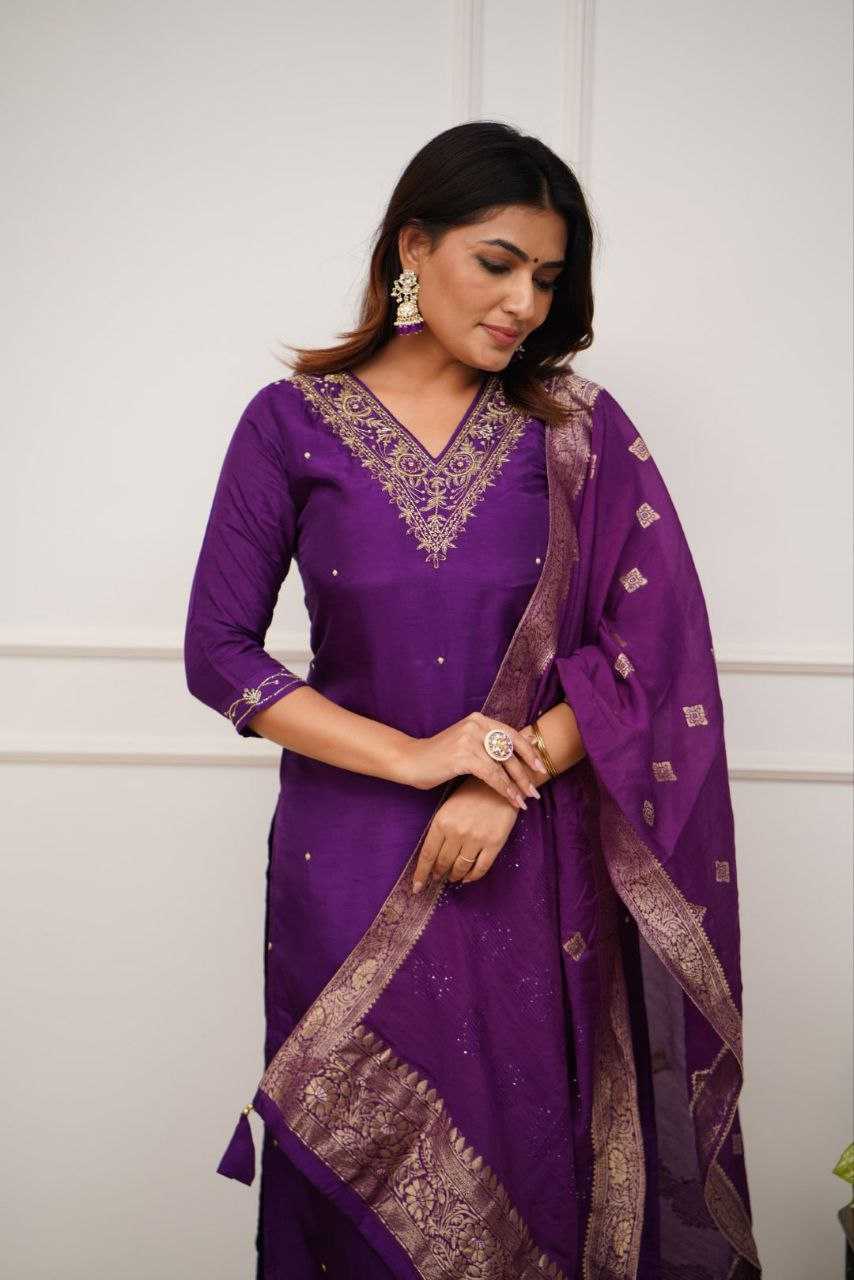 Ynf Viscose Chanderi KESH529 RAKSHITA Suits & Dresses Wedding Collections Festive Collections Wholesale Embroidery Suits Chanderi Suit Wedding Outfits Manufacturer