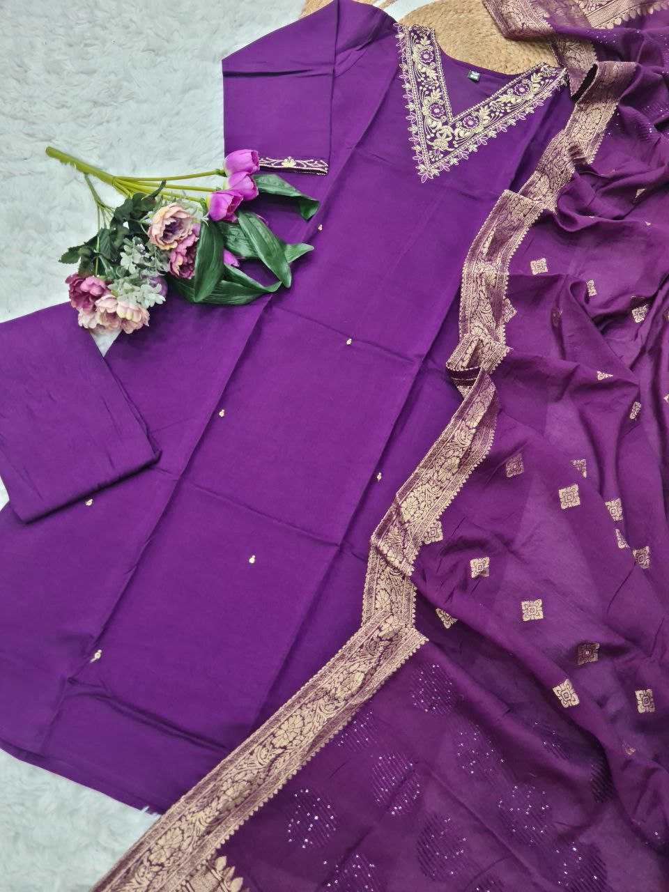 Ynf Viscose Chanderi KESH529 RAKSHITA Suits & Dresses Wedding Collections Festive Collections Wholesale Embroidery Suits Chanderi Suit Wedding Outfits Manufacturer