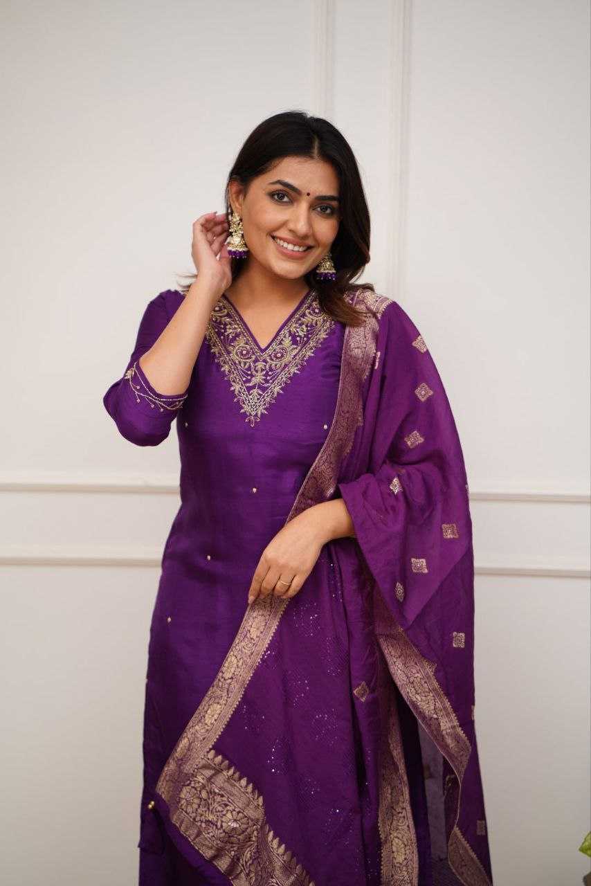 Ynf Viscose Chanderi KESH529 RAKSHITA Suits & Dresses Wedding Collections Festive Collections Wholesale Embroidery Suits Chanderi Suit Wedding Outfits Manufacturer