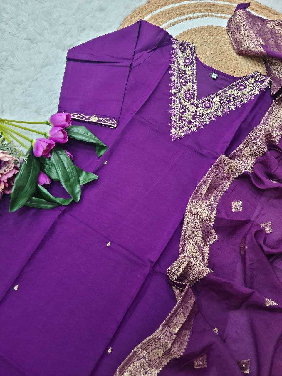 Ynf Viscose Chanderi KESH529 RAKSHITA Suits & Dresses Wedding Collections Festive Collections Wholesale Embroidery Suits Chanderi Suit Wedding Outfits Manufacturer