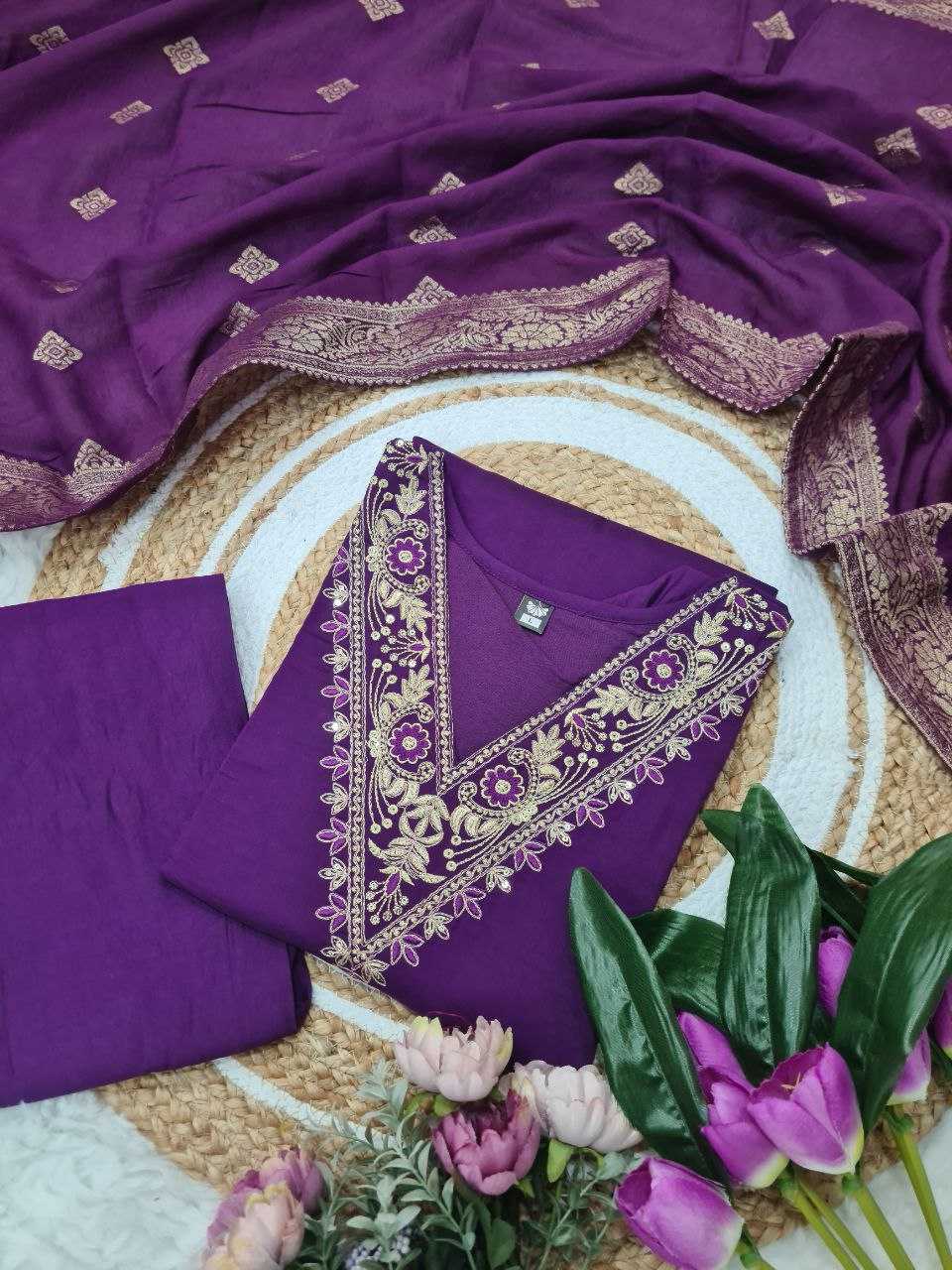 Ynf Viscose Chanderi KESH529 RAKSHITA Suits & Dresses Wedding Collections Festive Collections Wholesale Embroidery Suits Chanderi Suit Wedding Outfits Manufacturer