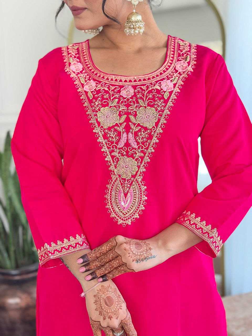 Ynf Viscose Chanderi KESH529 REVA Suits & Dresses Wedding Collections Festive Collections Wholesale Embroidery Suits Chanderi Suit Designer Suits Manufacturer