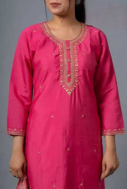 Ynf Viscose Chanderi KESH529 SHALINI Suits & Dresses Wedding Collections Festive Collections Wholesale Chanderi Suit Embroidered Suits Wedding Outfits Manufacturer
