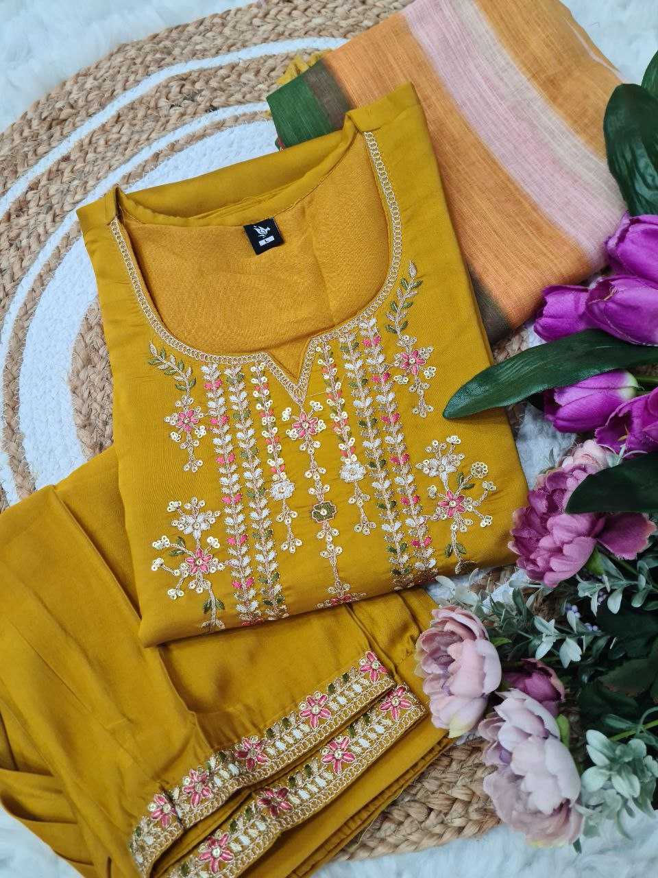 Ynf Viscose Chanderi KESH529 ZIA Suits & Dresses Wedding Collections Festive Collections Wholesale Embroidery Suits Chanderi Suit Wedding Outfits Manufacturer
