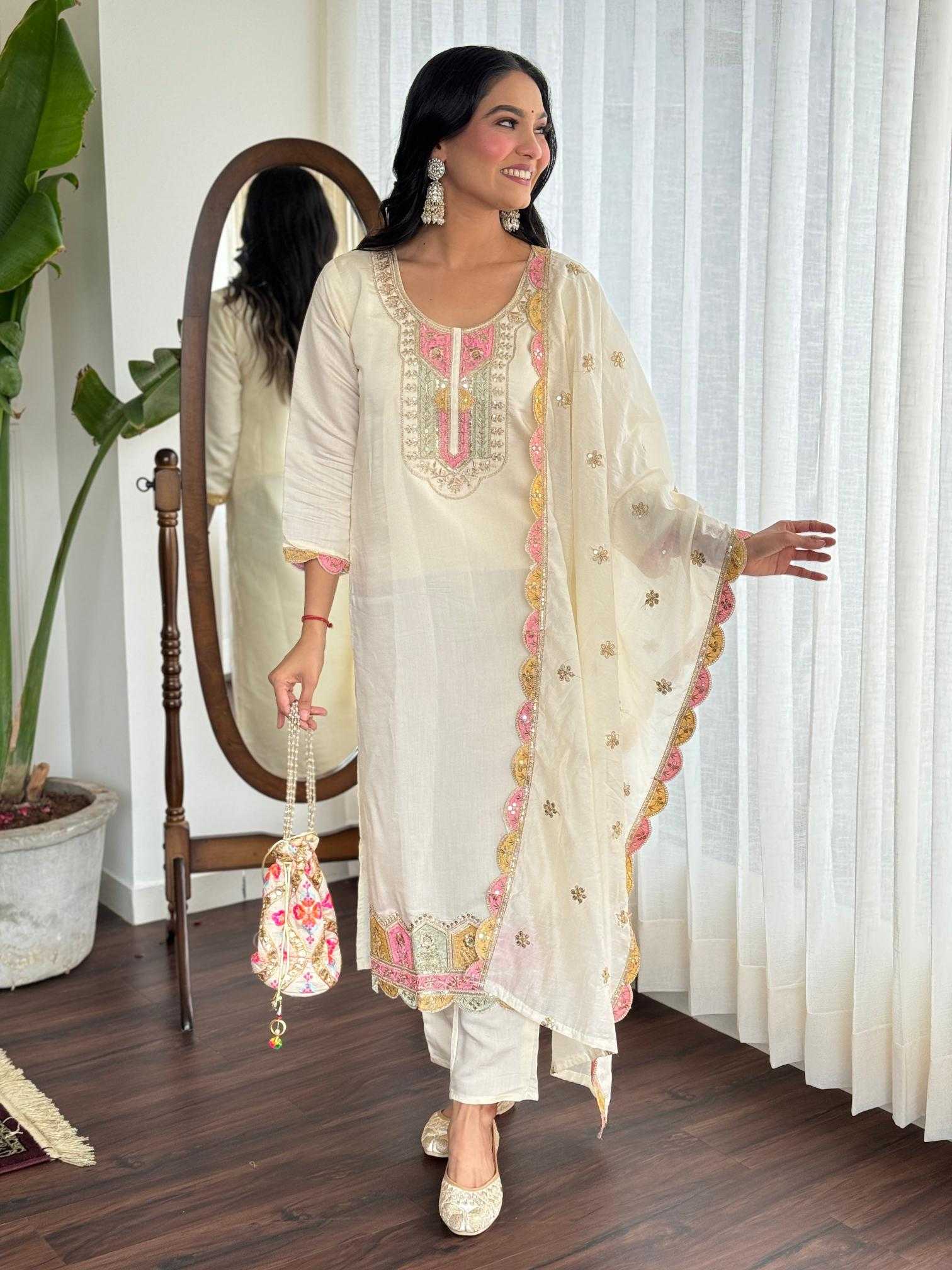 Ynf Viscose KESH545 1023 Kurti Wholesale Embroidered Kurtis Kurti With Pants Manufacturer
