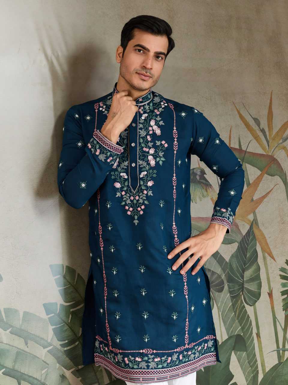 Ynf Viscose RIN202 61351 Mens Wear Wedding Collections Festive Collections Wholesale Men Kurta Pajama Men Wedding kurta Embroidered Kurta Pajama Manufacturer
